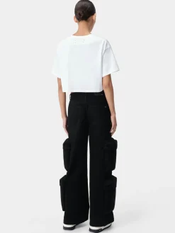 AMIRI Denim<WOMEN'S BAGGY CARGO JEAN BLACK OD