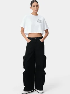 AMIRI Denim<WOMEN'S BAGGY CARGO JEAN BLACK OD
