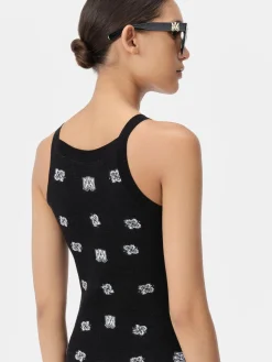 AMIRI Knitwear|Dresses<WOMEN'S BANDANA DRESS BLACK