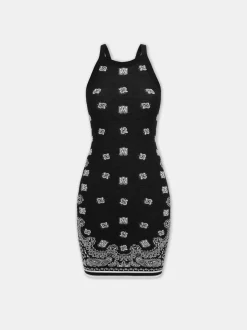 AMIRI Knitwear|Dresses<WOMEN'S BANDANA DRESS BLACK