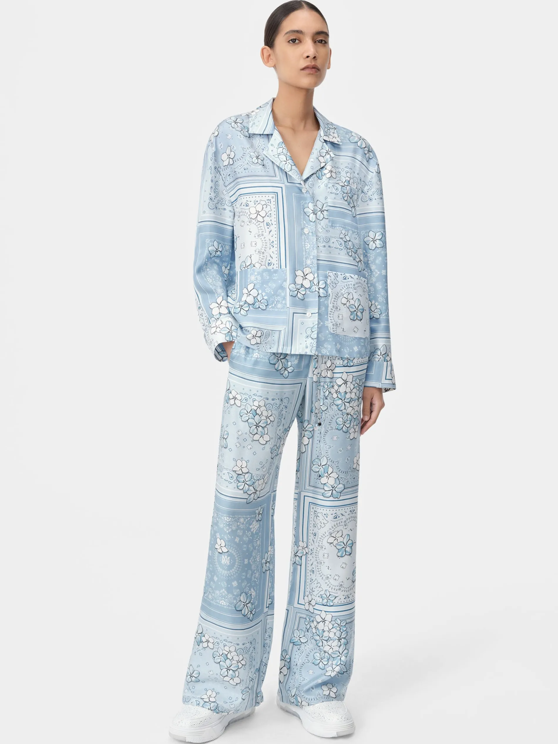 AMIRI Pants<WOMEN'S BANDANA FLORAL PJ PANT Cerulean
