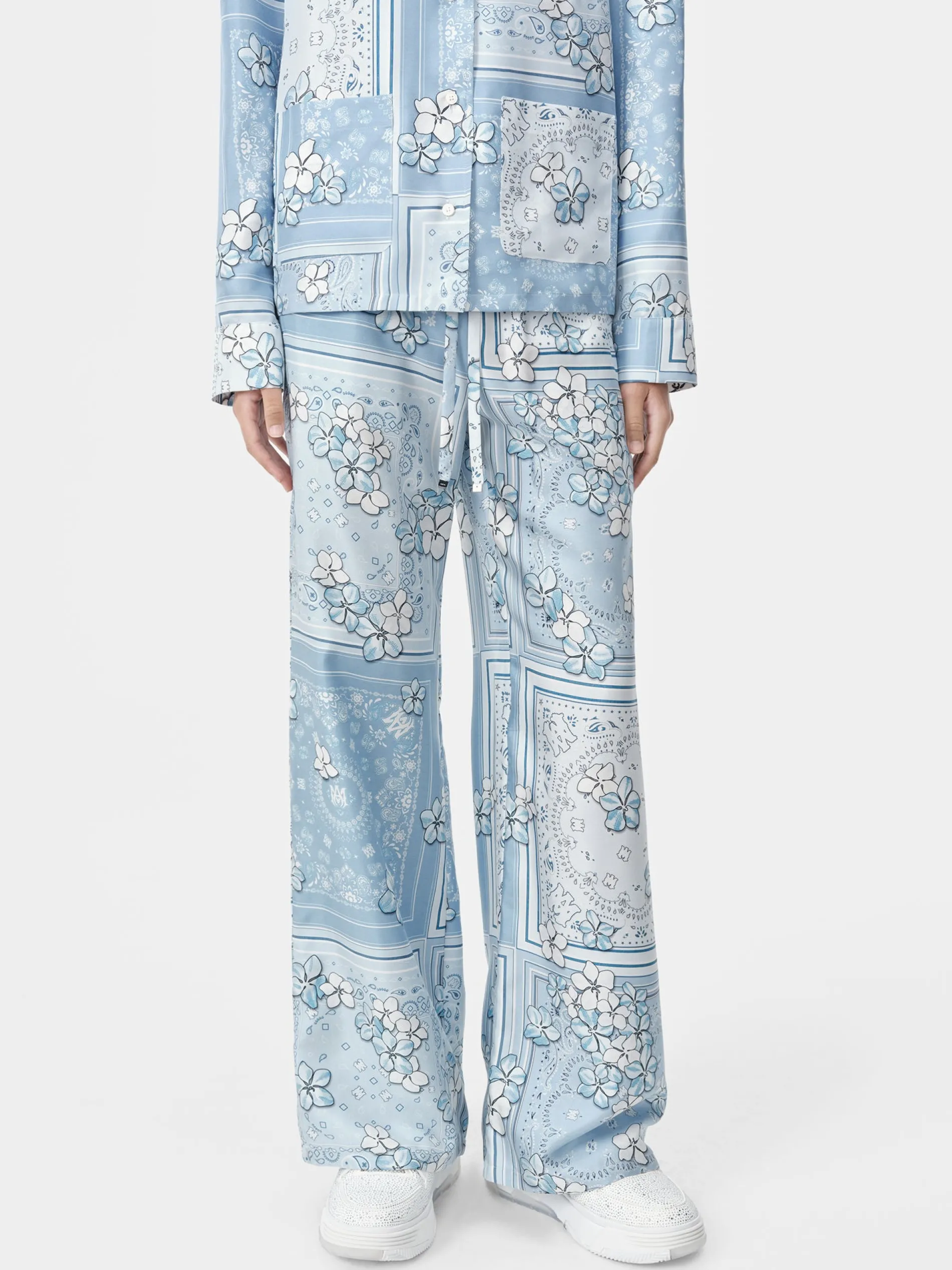 AMIRI Pants<WOMEN'S BANDANA FLORAL PJ PANT Cerulean