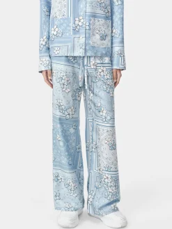 AMIRI Pants<WOMEN'S BANDANA FLORAL PJ PANT Cerulean