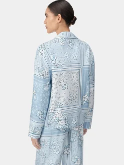 AMIRI Shirts<WOMEN'S BANDANA FLORAL PJ SHIRT Cerulean
