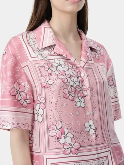 AMIRI Shirts<WOMEN'S BANDANA FLORAL SHIRT Flamingo Pink