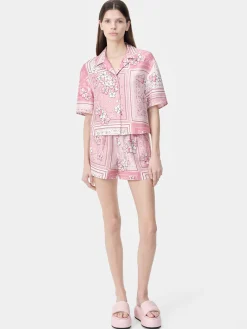 AMIRI Shirts<WOMEN'S BANDANA FLORAL SHIRT Flamingo Pink