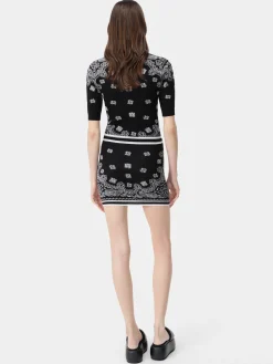 AMIRI Knitwear<WOMEN'S BANDANA MINI SKIRT BLACK