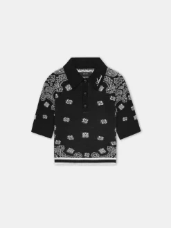 AMIRI Knitwear|Shirts<WOMEN'S BANDANA POLO BLACK