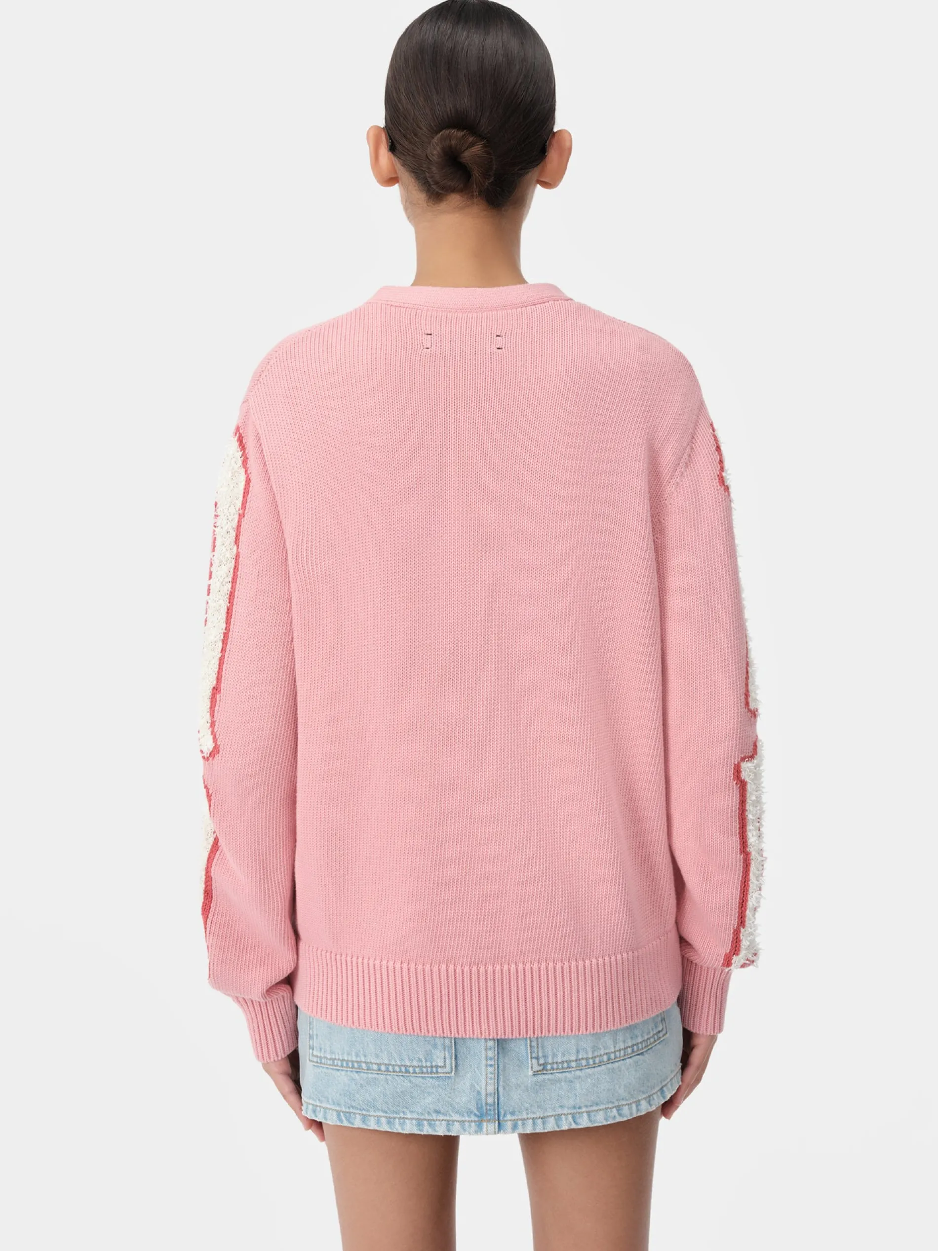 AMIRI Knitwear<WOMEN'S BONES CARDIGAN Flamingo Pink