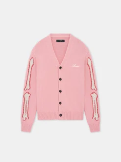 AMIRI Knitwear<WOMEN'S BONES CARDIGAN Flamingo Pink