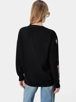 AMIRI Knitwear<WOMEN'S BONES CARDIGAN BLACK