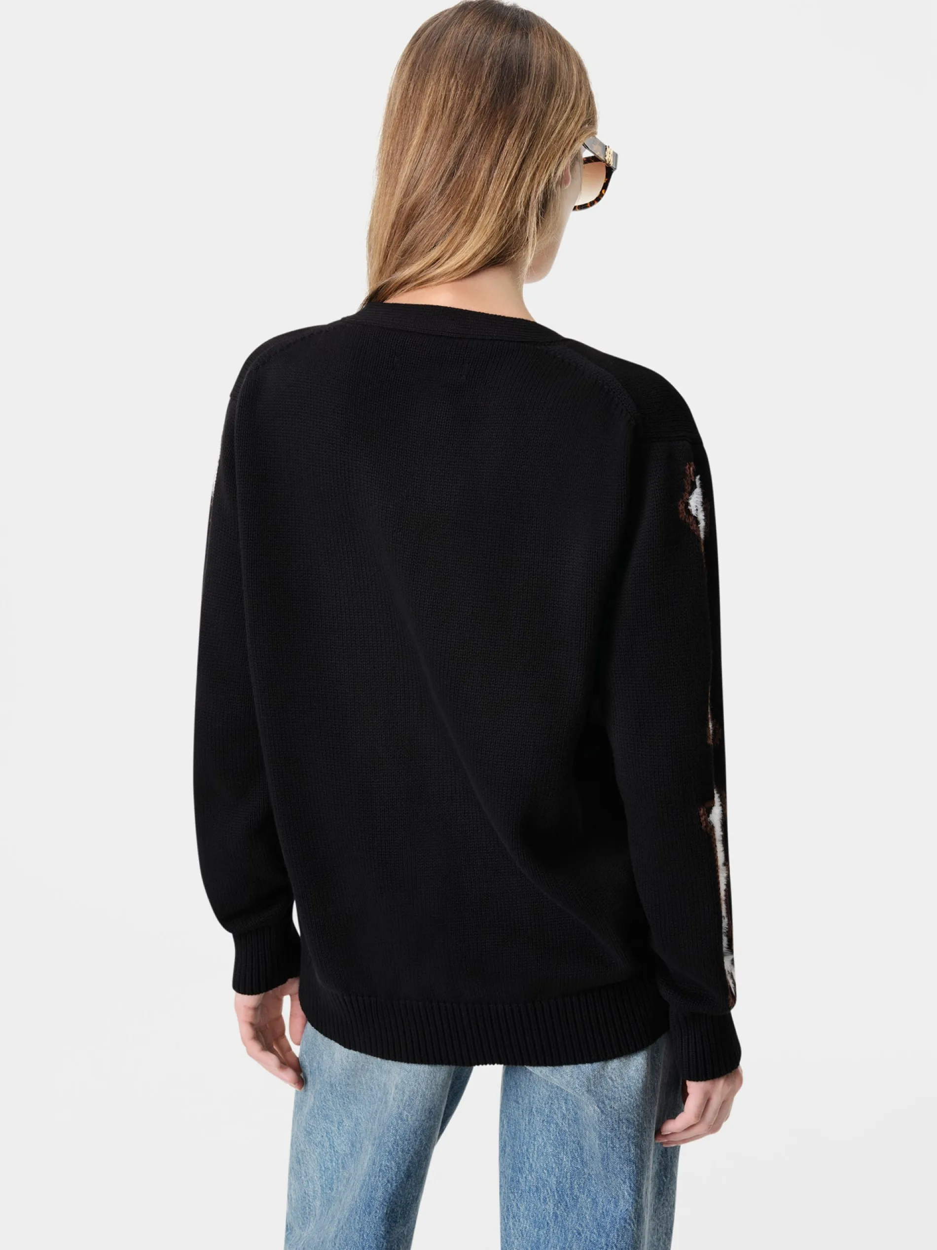 AMIRI Knitwear<WOMEN'S BONES CARDIGAN BLACK
