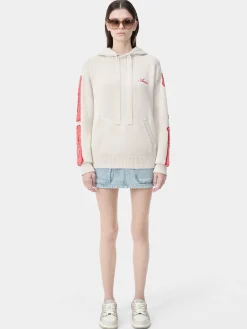 AMIRI Knitwear<WOMEN'S BONES HOODIE Alabaster