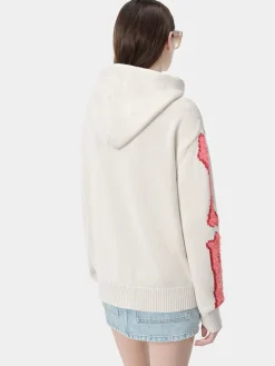 AMIRI Knitwear<WOMEN'S BONES HOODIE Alabaster