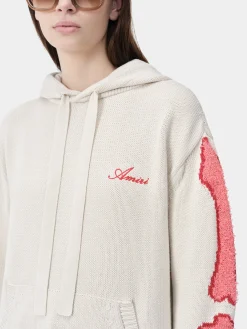 AMIRI Knitwear<WOMEN'S BONES HOODIE Alabaster