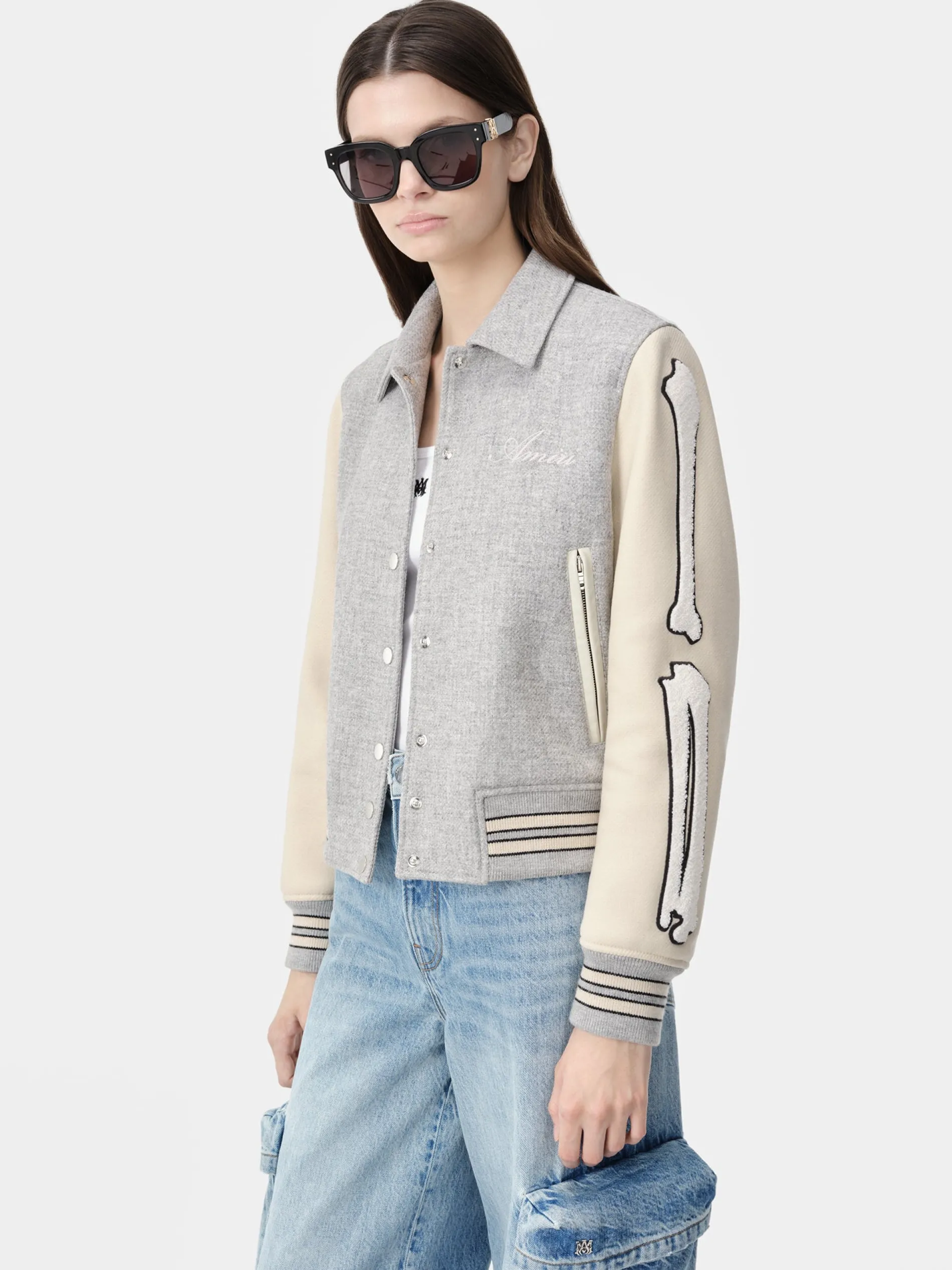 AMIRI Outerwear<WOMEN'S BONES JACKET Grey