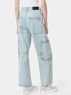 AMIRI Pants|Denim<WOMEN'S CARGO LOOSE Light Indigo