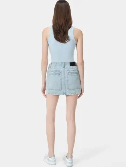 AMIRI Denim<WOMEN'S CARGO SKIRT Light Indigo
