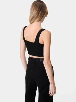 AMIRI Denim<WOMEN'S CRYSTAL TRIMMED CORSET TOP BLACK OD