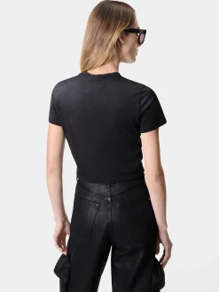 AMIRI Jersey|Tees<WOMEN'S HOLLYWOOD BABY TEE FADED BLACK