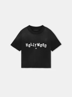 AMIRI Jersey|Tees<WOMEN'S HOLLYWOOD BABY TEE FADED BLACK