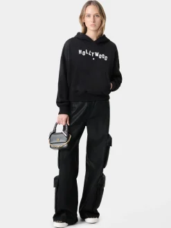 AMIRI Sweatshirts|Jersey<WOMEN'S HOLLYWOOD HOODIE FADED BLACK