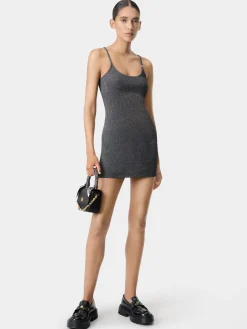 AMIRI Knitwear|Dresses<WOMEN'S LUREX MINI DRESS BLACK