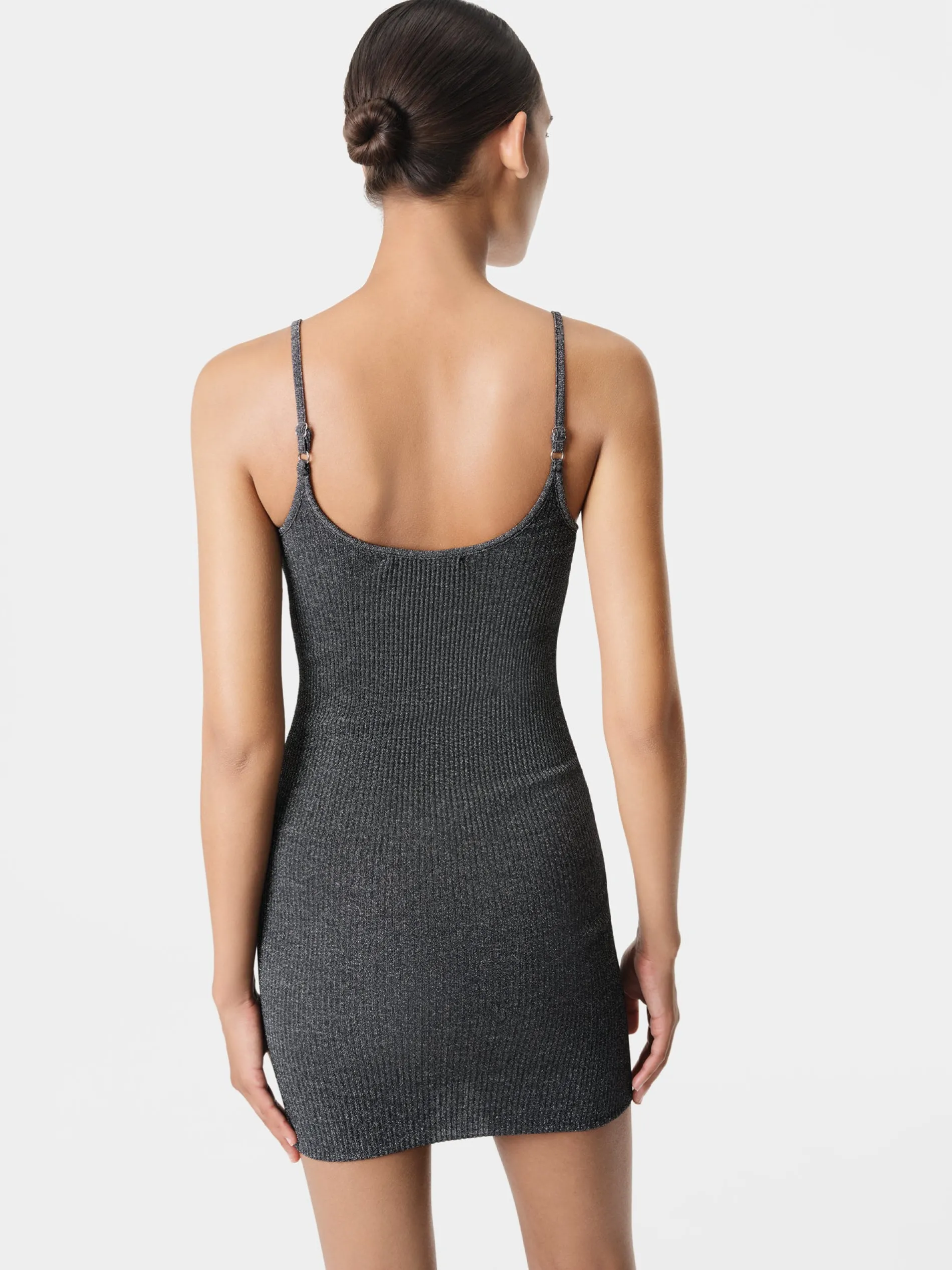 AMIRI Knitwear|Dresses<WOMEN'S LUREX MINI DRESS BLACK