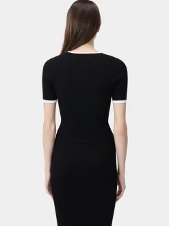 AMIRI Knitwear|Tees<WOMEN'S MA BABY TEE BLACK