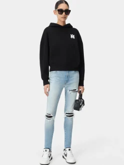AMIRI Sweatshirts|Jersey<WOMEN'S MA CORE LOGO HOODIE BLACK
