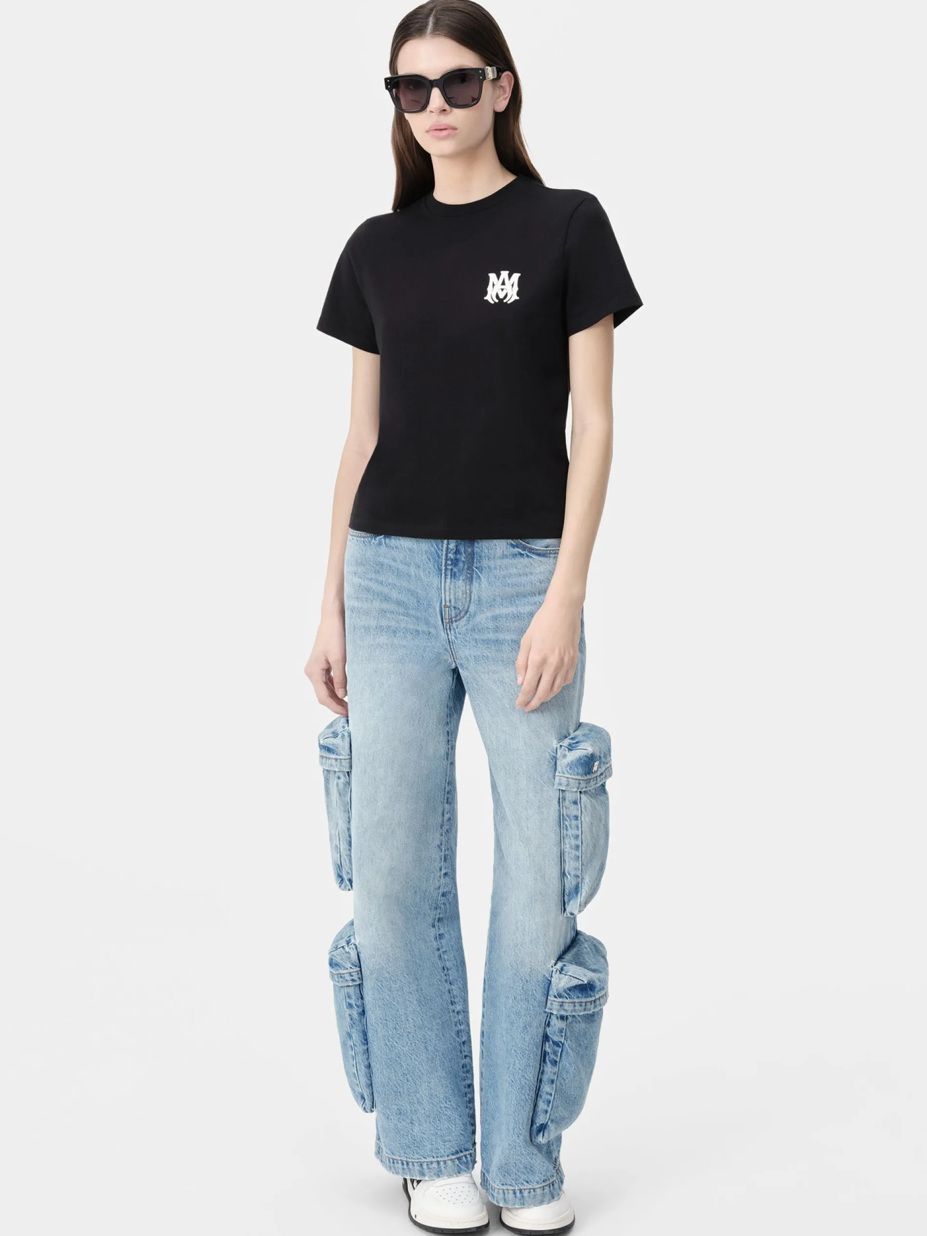 AMIRI Jersey|Tees<WOMEN'S MA CORE LOGO TEE BLACK