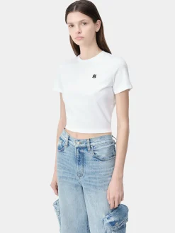 AMIRI Jersey|Tees<WOMEN'S MA EMBROIDERED BABY TEE White