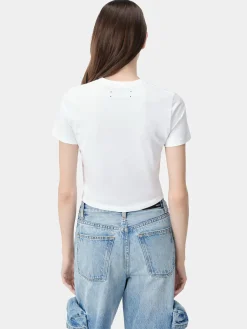 AMIRI Jersey|Tees<WOMEN'S MA EMBROIDERED BABY TEE White