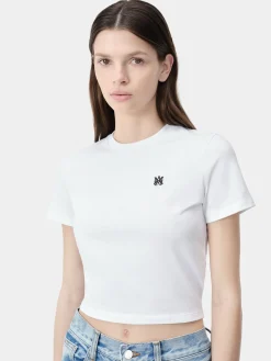 AMIRI Jersey|Tees<WOMEN'S MA EMBROIDERED BABY TEE White