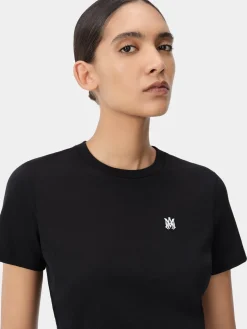 AMIRI Jersey|Tees<WOMEN'S MA EMBROIDERED BABY TEE BLACK