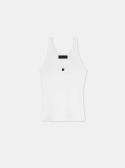 AMIRI Jersey|Tees<WOMEN'S MA EMBROIDERED RIBBED TANK White