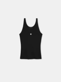 AMIRI Jersey|Tees<WOMEN'S MA EMBROIDERED RIBBED TANK BLACK