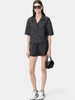 AMIRI Shirts<WOMEN'S MA PAISLEY SHIRT BLACK