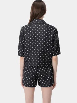 AMIRI Shirts<WOMEN'S MA PAISLEY SHIRT BLACK