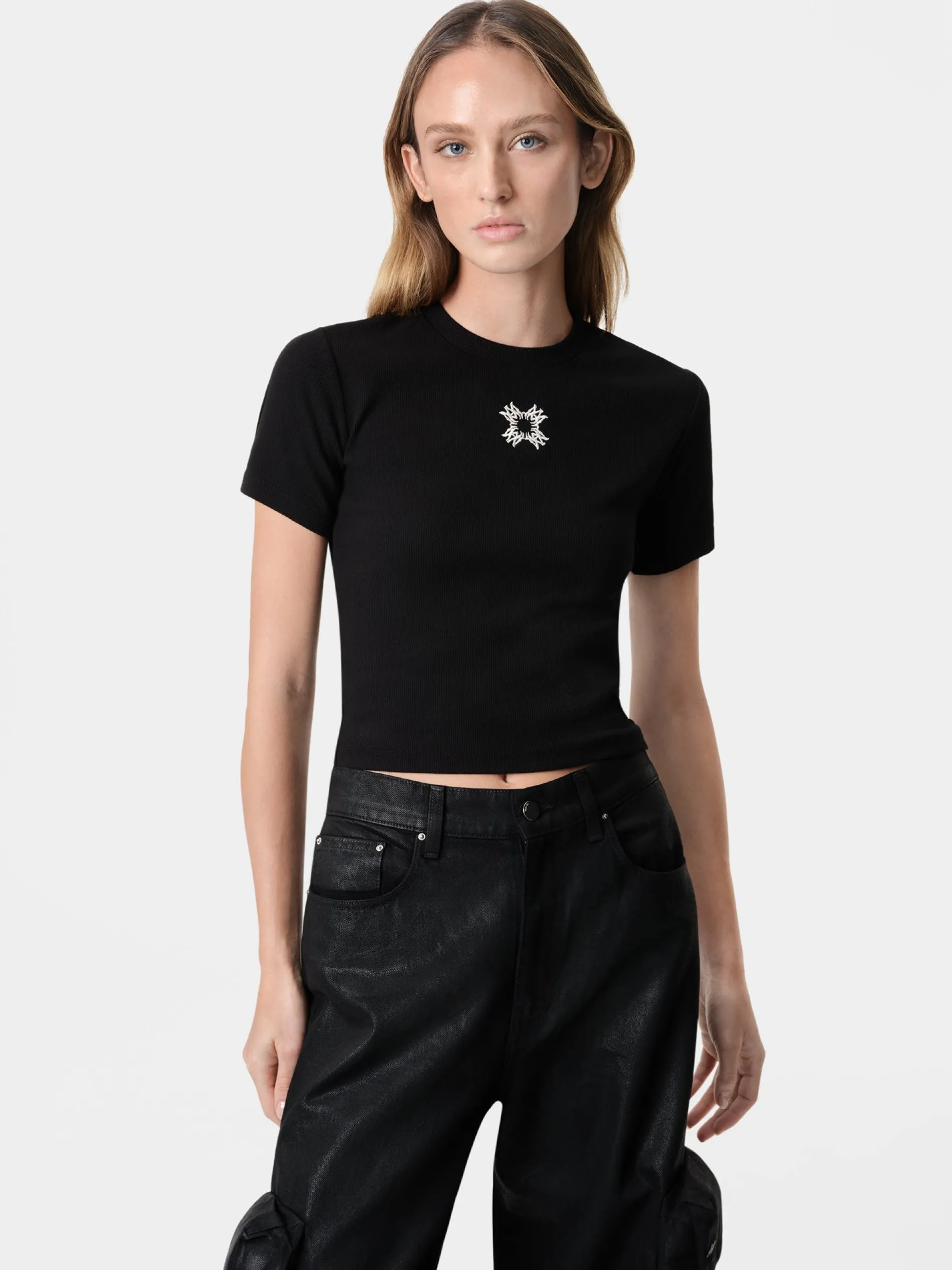 AMIRI Jersey|Tees<WOMEN'S MA QUAD BABY TEE BLACK