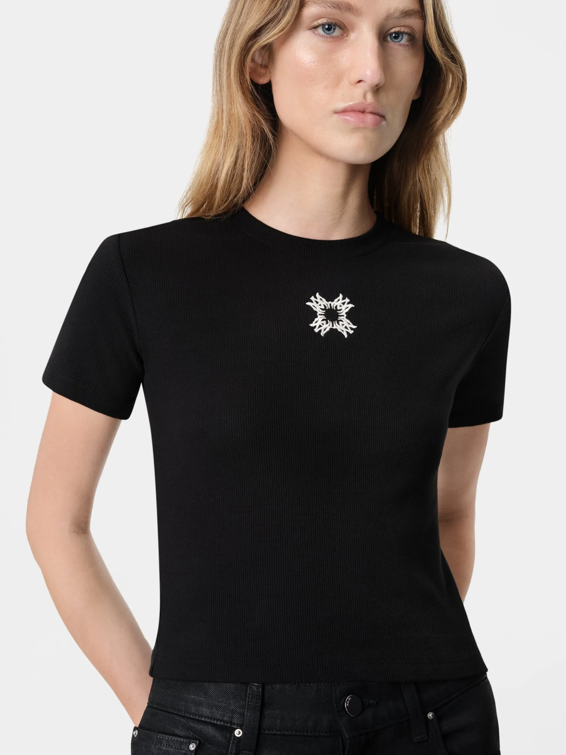 AMIRI Jersey|Tees<WOMEN'S MA QUAD BABY TEE BLACK