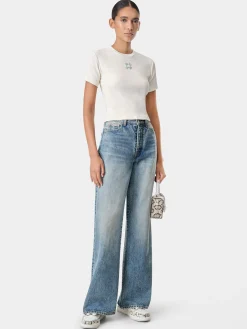 AMIRI Jersey|Tees<WOMEN'S MA QUAD BABY TEE Alabaster