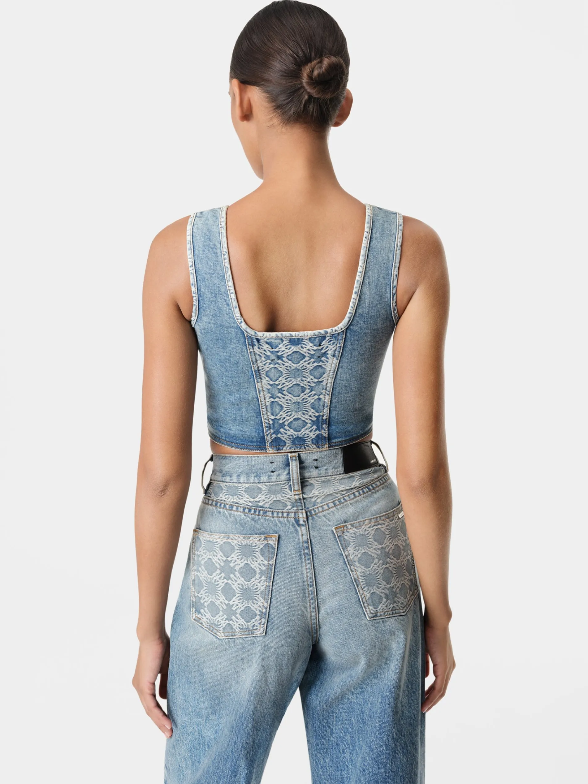 AMIRI Denim<WOMEN'S MA QUAD CORSET TOP CLASSIC MID INDIGO