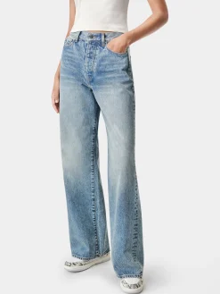 AMIRI Denim<WOMEN'S MA QUAD HIGH RISE WIDE JEAN CLASSIC MID INDIGO