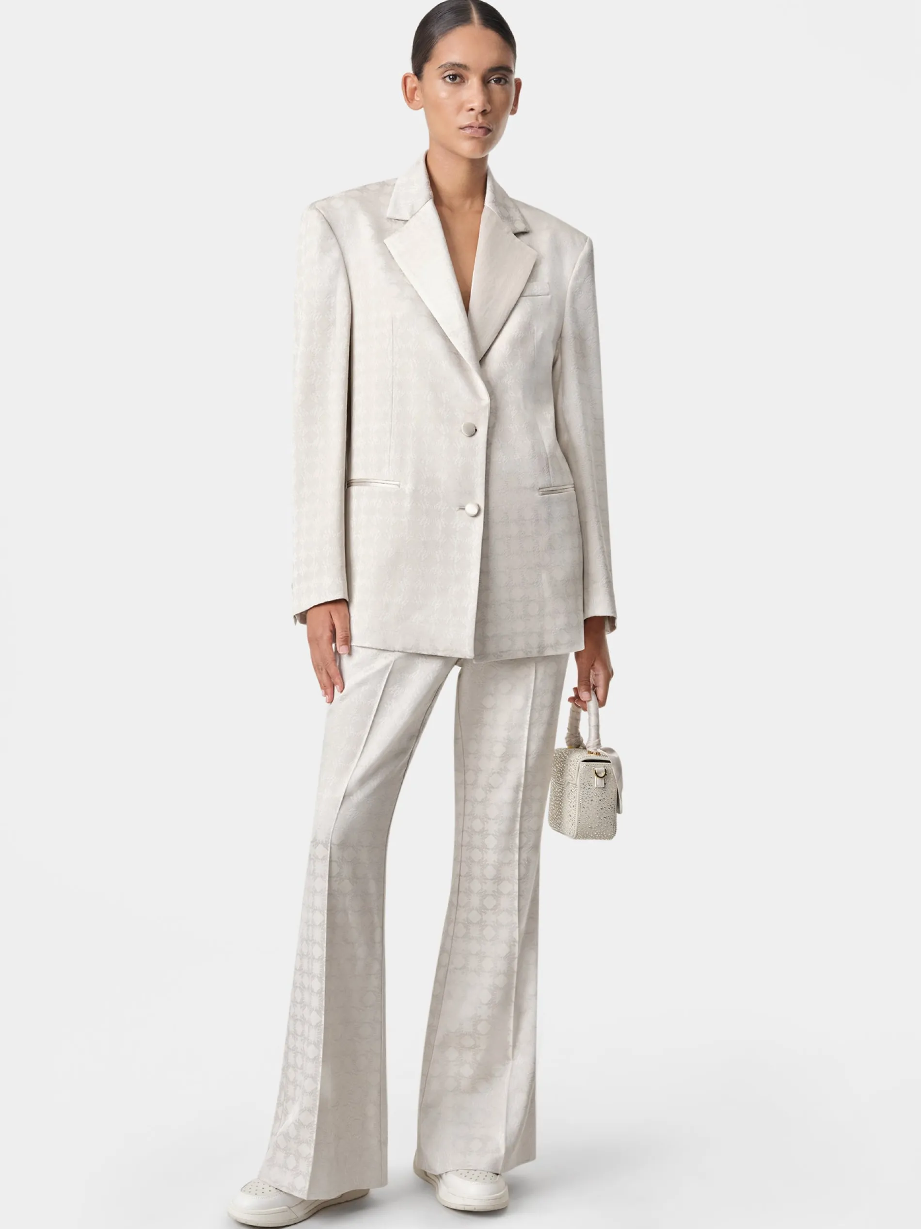 AMIRI Outerwear<WOMEN'S MA QUAD OVERSIZED BLAZER Alabaster