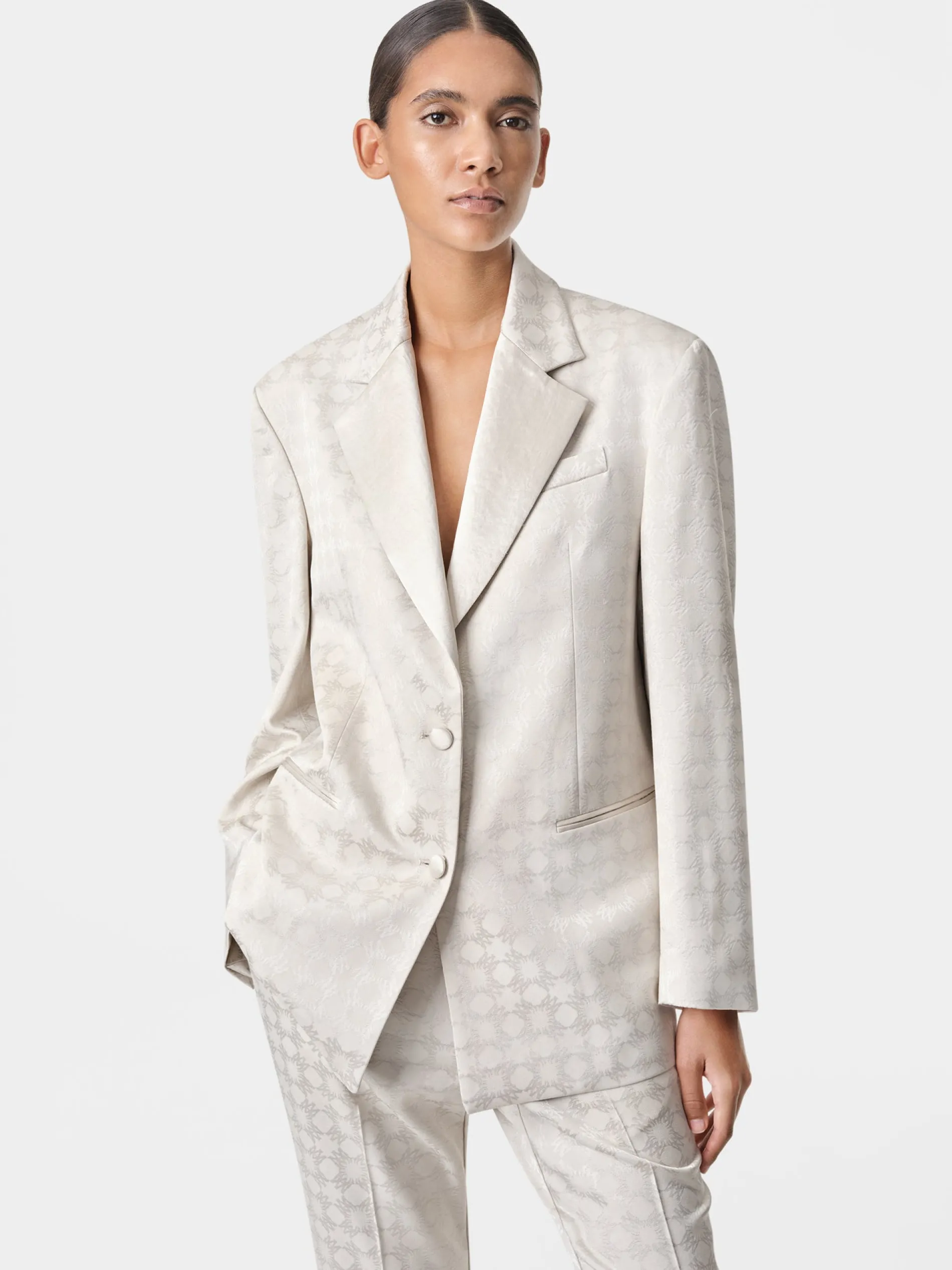AMIRI Outerwear<WOMEN'S MA QUAD OVERSIZED BLAZER Alabaster