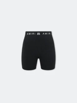 AMIRI Activewear|Shorts & Sweatpants<WOMEN'S MA RIBBED SEAMLESS SHORT BLACK
