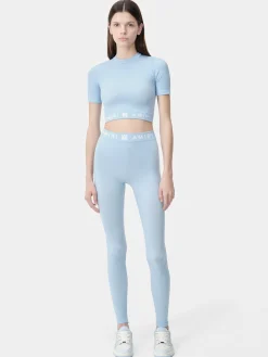 AMIRI Activewear<WOMEN'S MA RIBBED SEAMLESS LEGGING Cerulean