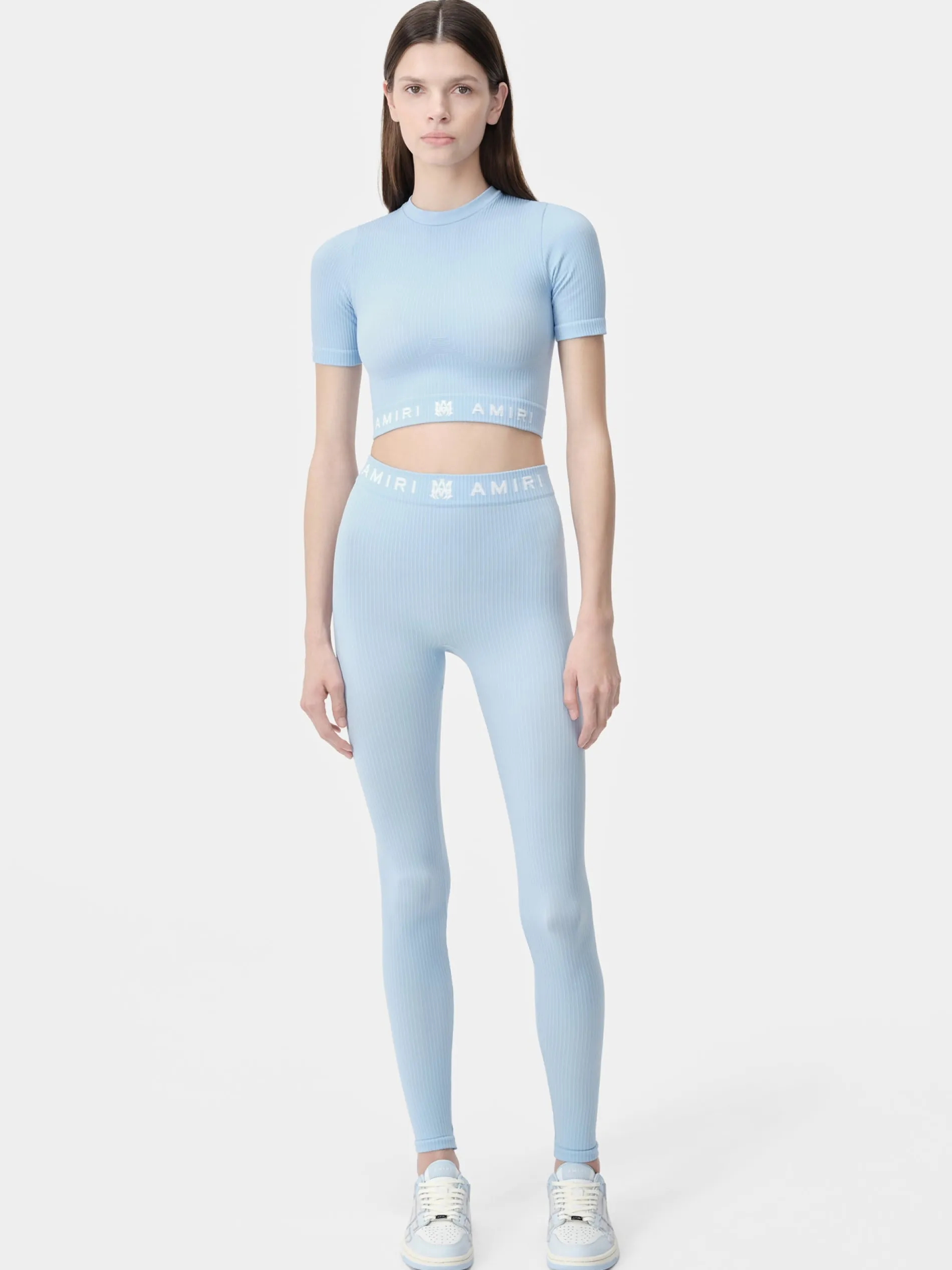 AMIRI Activewear<WOMEN'S MA RIBBED SEAMLESS LEGGING Cerulean