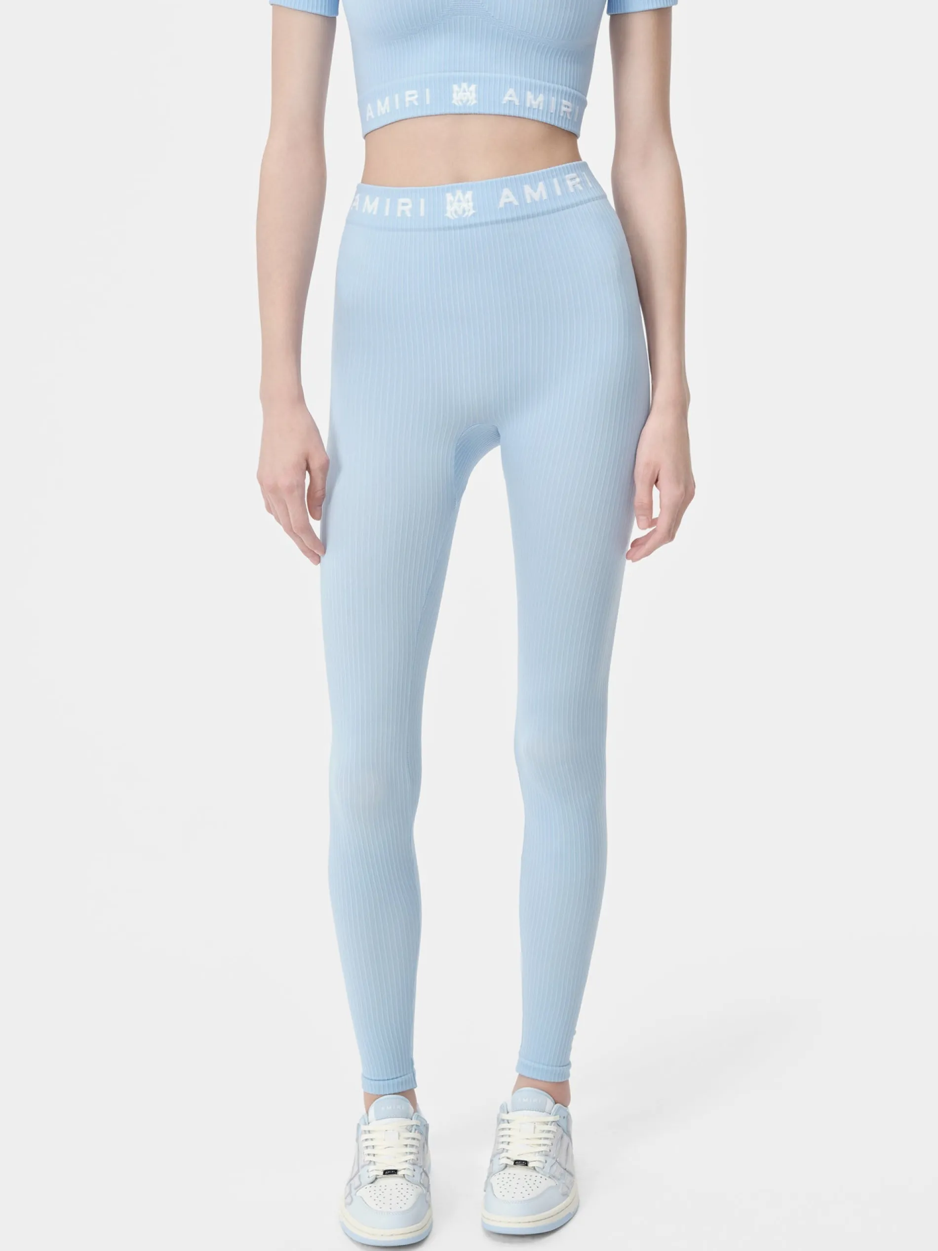 AMIRI Activewear<WOMEN'S MA RIBBED SEAMLESS LEGGING Cerulean